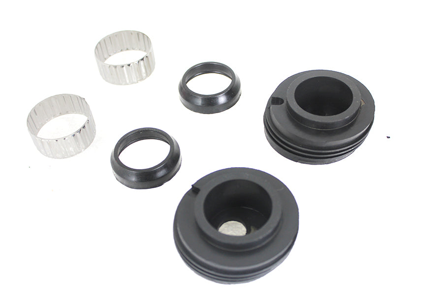 V-Twin Swingarm Bushing Set for motorcycle chassis, showing metal bushings and installation details in the image.
