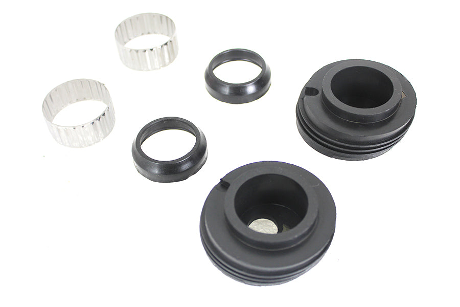 V-TWIN swingarm bushing set for chassis, showing metal bushings and installation components on a white background.