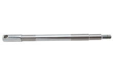 Load image into Gallery viewer, V-TWIN chrome front axle for motorcycle wheel and tire, featuring polished metal finish and sturdy construction.