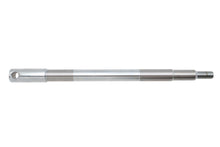 Load image into Gallery viewer, V-TWIN chrome front axle for motorcycle wheel and tire, showcasing a shiny, polished metal component with detailed design.