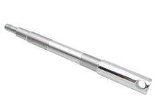 Load image into Gallery viewer, V-TWIN chrome front axle for motorcycle wheel and tire, showcasing a shiny, polished metal component with detailed hardware.