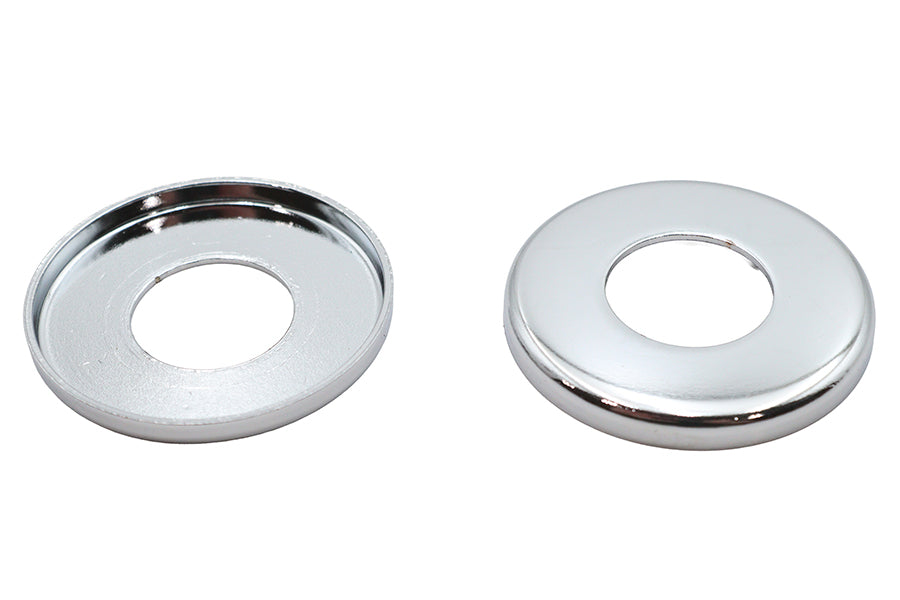 V-TWIN Swingarm Pivot Bolt Dust Shield Set for motorcycle chassis, protective covers over pivot bolts, in black finish.