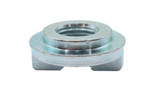 Load image into Gallery viewer, V-Twin chassis swingarm pivot pin nut showing detailed metal component for motorcycle suspension assembly.
