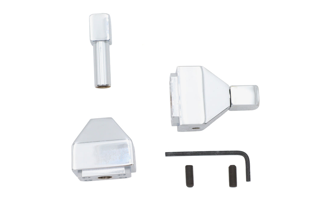 Chrome Rear Axle Adjuster Cap Set Pyramid Style