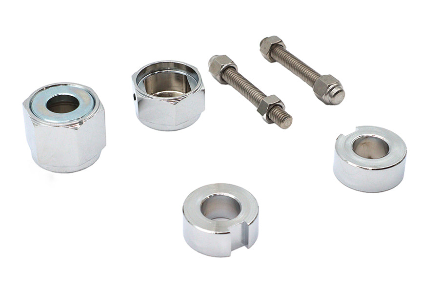 Chrome Rear Axle Adjuster and Nut Kit