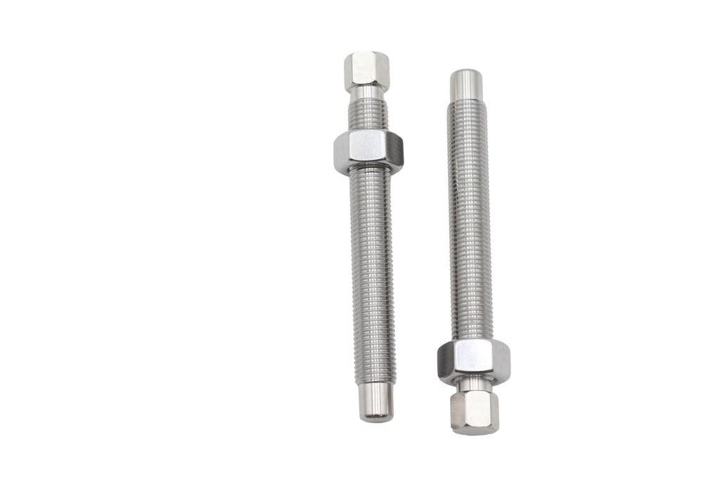 V-TWIN stainless steel wheel adjuster screw set for wheel and tire maintenance, shown in the image.