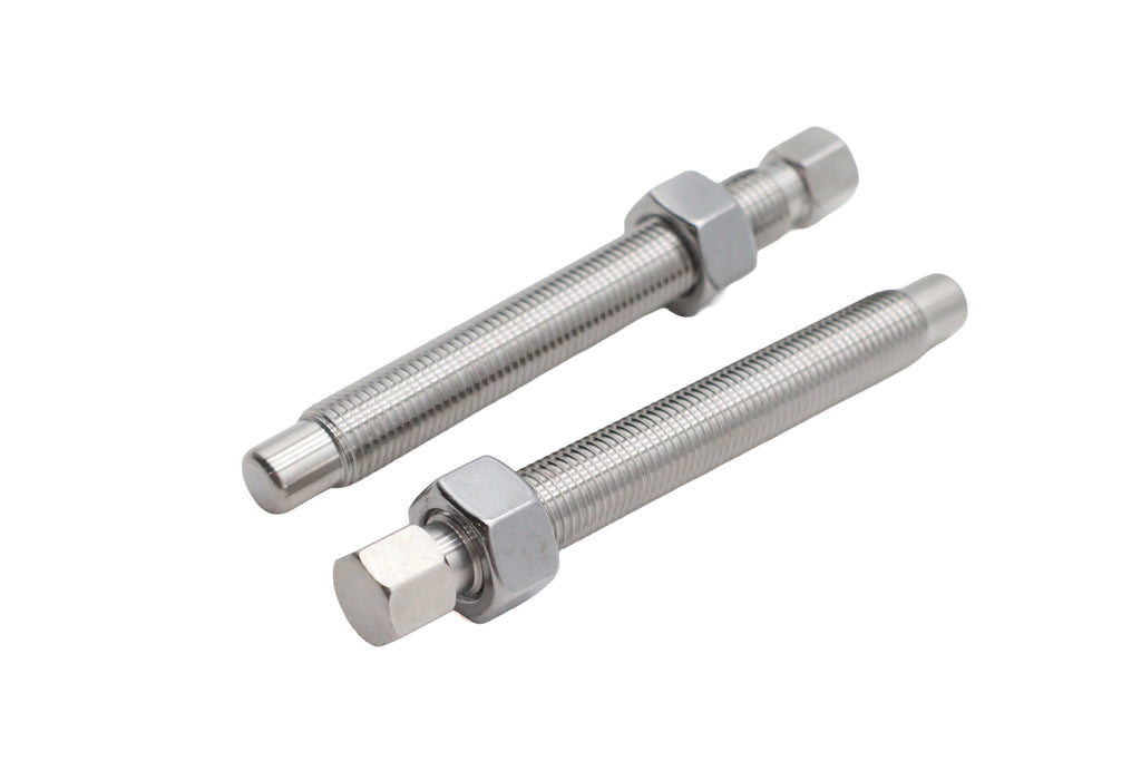 V-TWIN stainless steel wheel adjuster screw set for wheel and tire applications, showing close-up of individual screws.