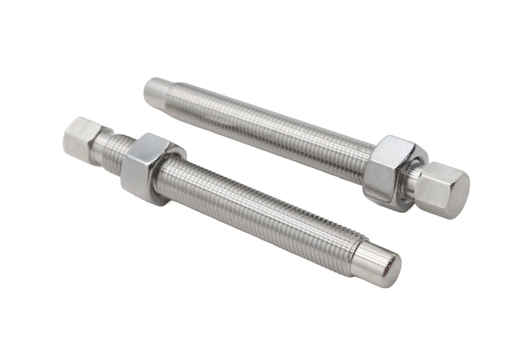 V-TWIN stainless steel wheel adjuster screw set for motorcycle wheels and tires, durable and precise hardware.