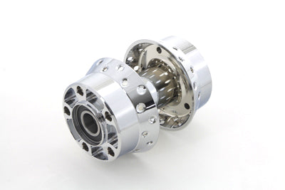 V-TWIN rear wheel hub with 25mm bearings, designed for motorcycle wheel and tire assembly, showing the hub and bearing details.