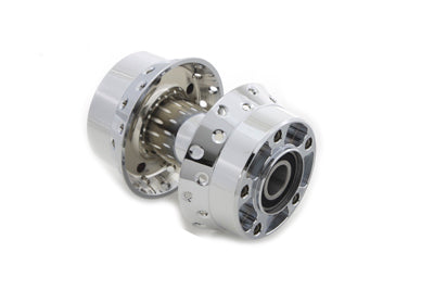 V-TWIN rear wheel hub with 25mm bearings, showing the wheel and tire components for motorcycle maintenance.