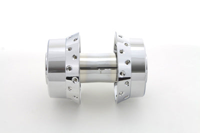 V-TWIN rear wheel hub with 25mm bearings, wheel and tire component for motorcycle replacement or upgrade.
