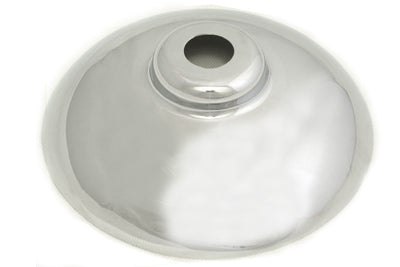 V-TWIN chrome front hubcap for wheel and tire, featuring a shiny, reflective finish and detailed design for motorcycle wheels.