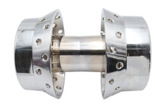 Load image into Gallery viewer, V-TWIN factory sample rear wheel hub with 3/4 inch bearings in chrome finish, suitable for motorcycle wheel and tire assembly.