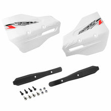 Load image into Gallery viewer, ZETA Xc Pro Convert handguards in white attached to a motorcycle handlebar, offering protection and style.