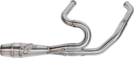 SAWICKI 2-in-1 M8 Flt Shorty Cannon brushed stainless steel exhaust for motorcycle or vehicle, featuring sleek design and durable finish.