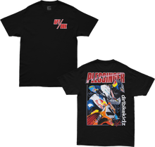 Load image into Gallery viewer, Black DBK Ap7 Holeshot Tee shirt for men, showing the front design and fit on a mannequin.