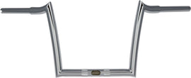 Chrome BAGGERNATION 12-inch OEM Monkey Bars handlebar for Harley-Davidson bikes, with a sleek and polished finish.