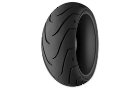 Michelin Rear Scorcher II 150/60ZR17 blackwall motorcycle tire mounted on wheel with tread pattern visible