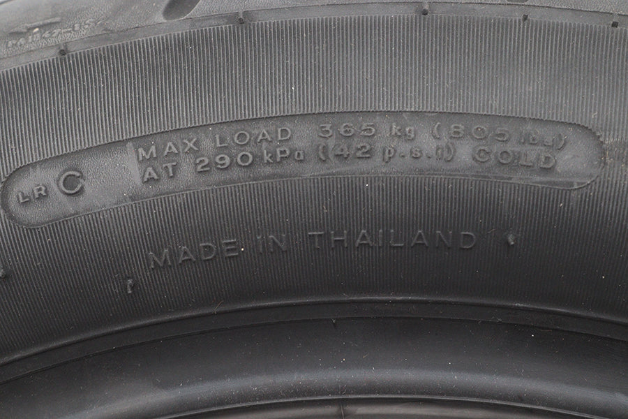 Michelin Commander II MT90 B16 front motorcycle tire mounted on wheel, showing tread pattern and sidewall details.