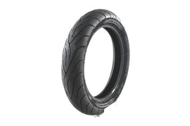 Michelin Commander II front motorcycle tire 130/80 B17 mounted on wheel, showing tread pattern and sidewall details.