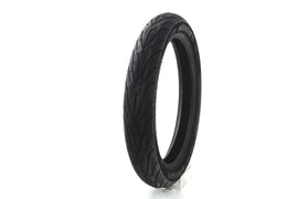 Michelin Commander II front motorcycle tire 100/90 B19 mounted on wheel, showing tread pattern and sidewall details.