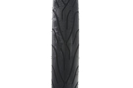 Michelin Commander II motorcycle tire MH 90-21 front mounted on wheel, featuring tread pattern and sidewall branding.
