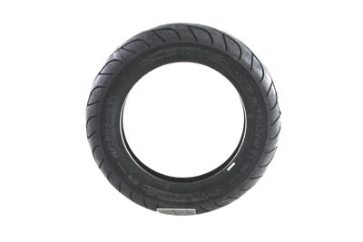 Michelin Commander II rear motorcycle tire 150/80 B16 mounted on wheel, close-up of tread pattern and sidewall details