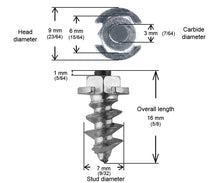Load image into Gallery viewer, 15mm Shoulder Screw Studs Qty 100