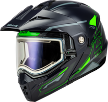 Load image into Gallery viewer, Md 74s Spectre Snow Helmet W/ Elec Shield Grey/Neon Green Xl