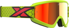 Load image into Gallery viewer, Flat Out Mirror Goggle Flo Ylw/Blk/Fire Rd Red Mirror