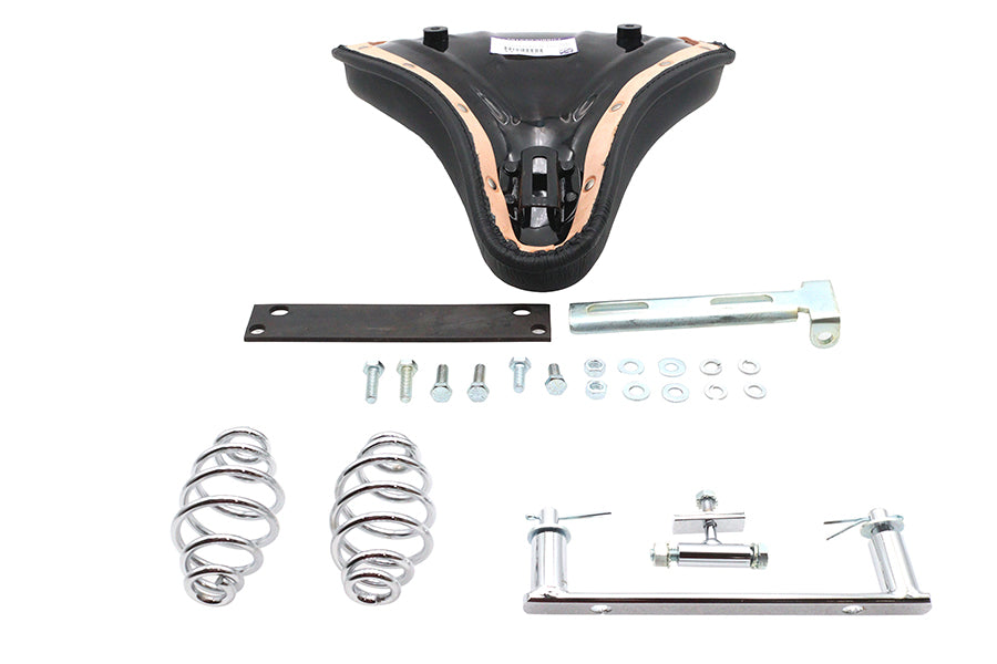 Black Leather Solo Seat and Mount Kit