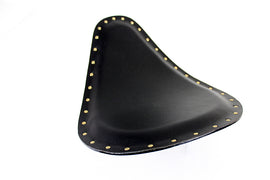 Bates Bobber Solo Seat mounted on a motorcycle, showcasing its sleek design and comfortable saddle for custom bike builds