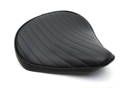 Black Tuck and Roll Solo Seat from Bates, large saddlebag style motorcycle seat with classic tuck and roll design.