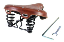Load image into Gallery viewer, Double Steel Saddle Solo Seat Honey Brown