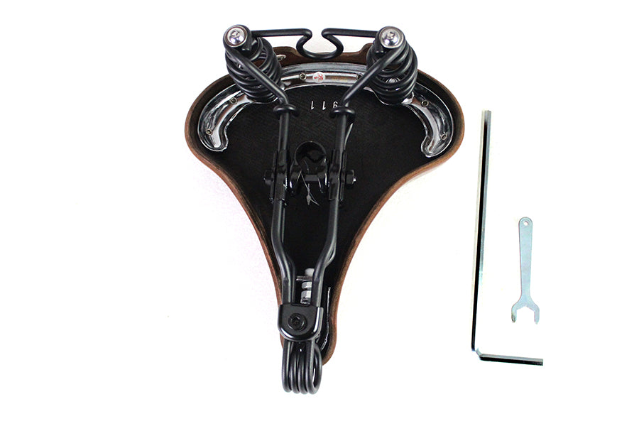 Double Steel Saddle Solo Seat Honey Brown