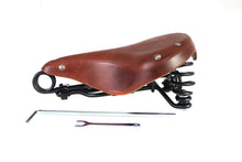 Load image into Gallery viewer, Double Steel Saddle Solo Seat Honey Brown