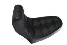 Load image into Gallery viewer, V-TWIN Corbin Gentry solo seat for motorcycle, black leather saddle with sleek design and stitched detailing.