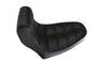 V-TWIN Corbin Gentry solo seat for motorcycle, black leather saddle with sleek design and stitched detailing.