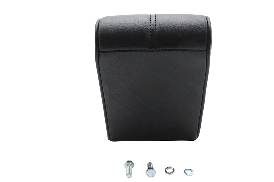 Corbin Gentry black rear seat pad for motorcycle seat and saddlebag, made for comfort and style.