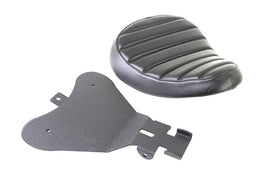 Bates Tuck and Roll solo seat with vintage-style stitching, designed for motorcycle seat and saddlebag customization.