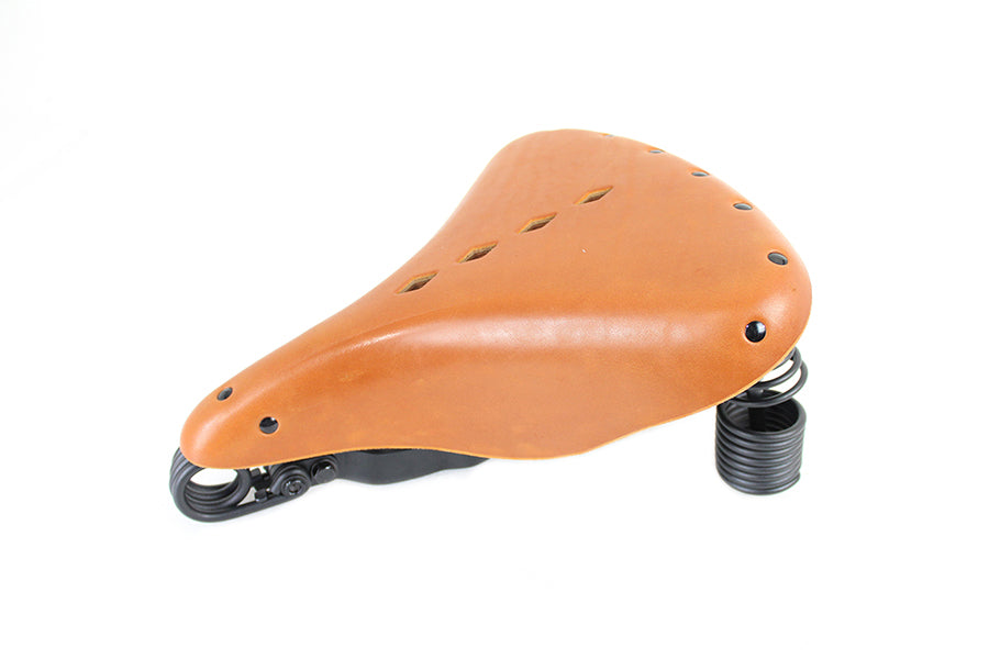 Corbin Gentry Early Style Troxel saddle in honey brown with side valve design, featuring a leather seat and detailed craftsmanship.