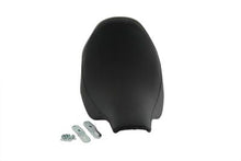 Load image into Gallery viewer, Black Wyatt Gatling Solo Seat for motorcycle, featuring a sleek design and comfortable padding, shown on a bike.
