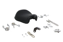 Load image into Gallery viewer, V-TWIN Bates Solo Seat Kit with saddlebag for motorcycle, featuring a sleek black leather seat and matching saddlebag.