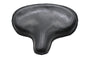 Black Ultima leather solo saddle seat for motorcycle, showcasing detailed craftsmanship and sleek design.