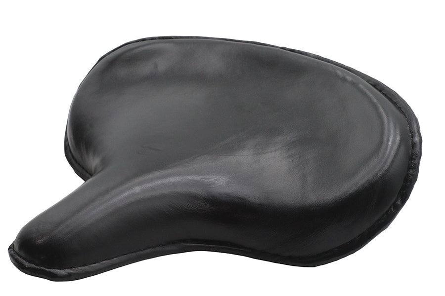 Black Ultima Leather Saddle Solo Seat for motorcycle, featuring sleek leather design and sturdy construction.