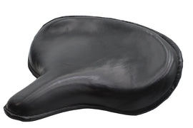 Black Ultima Leather Saddle Solo Seat for motorcycle, featuring sleek leather design and sturdy construction.