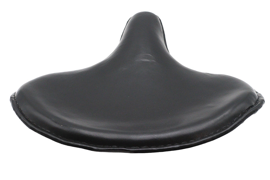 Black Ultima leather solo saddle seat for motorcycle, featuring a sleek design and durable construction.