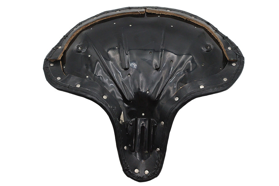 Black Ultima leather saddle solo seat for motorcycle, designed for comfort and style, with a sleek, streamlined appearance.