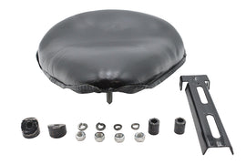 Black Ultima leather saddle and solo seat for motorcycles, designed for comfort and style, with detailed stitching and high-quality finish.