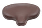 Brown Ultima Vinyl Saddle Solo Seat for motorcycles, featuring durable construction and classic design.